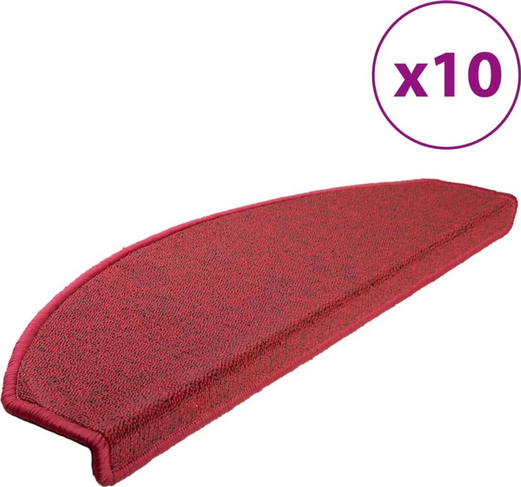 Stufenmatten 10 Stk. 65x24x4 cm Rot Halbrund Groß