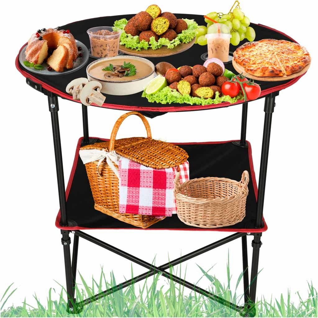Skládací přenosný kempingový stůl s obalem 72 cm x 72 cm Obrázek produktu 