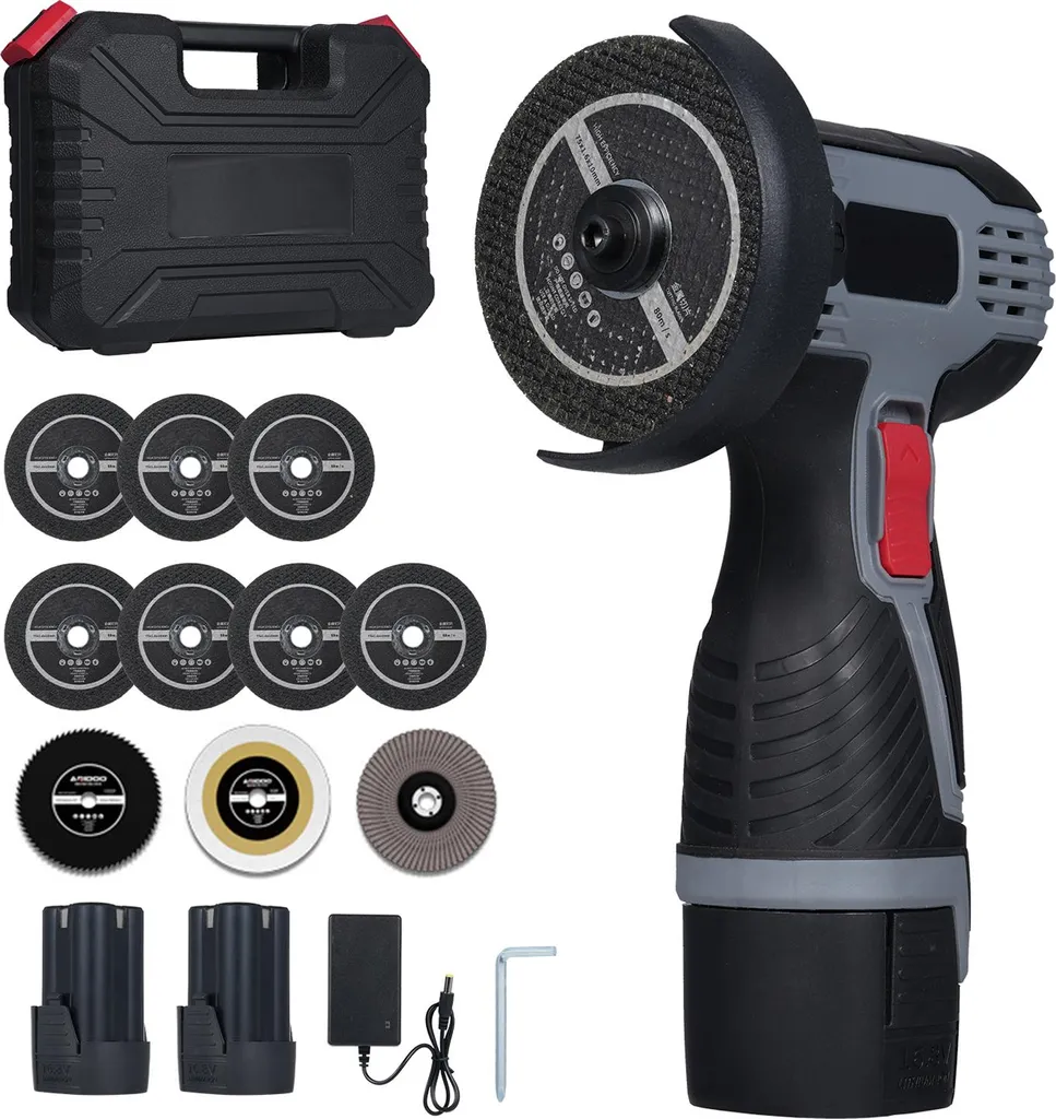 Mini meuleuse d'angle 16.8V 28000RPM avec 2 batteries et lames de coupe