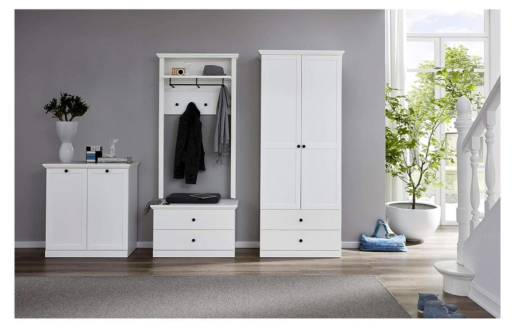 Schuhschrank Schuhkommode Kommode - Garderobe - Baxter - Aufbaumaß (BxHxT) 81 x 88 x 41 cm - Farbe Weiß - 186085601