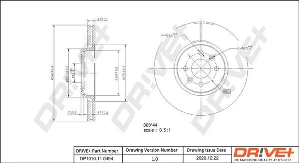 Stop aux vibrations : Disque de frein DP1010.11.0494 pour Scenic II (JM)