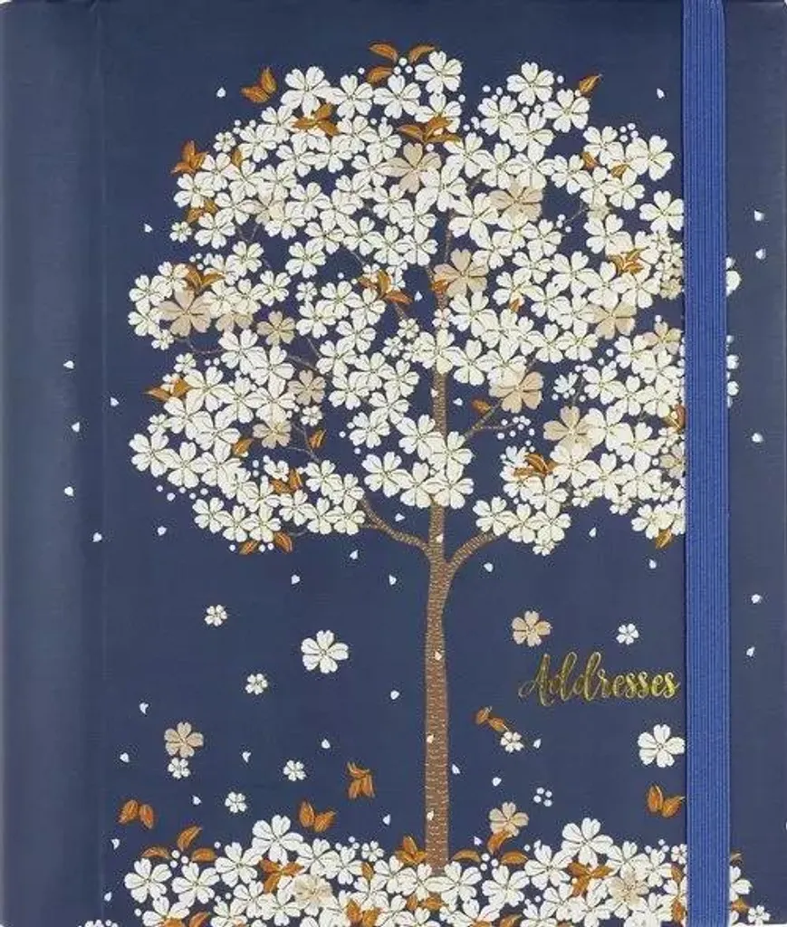 Grand carnet d'adresses à motif floral : couverture rigide et luxe