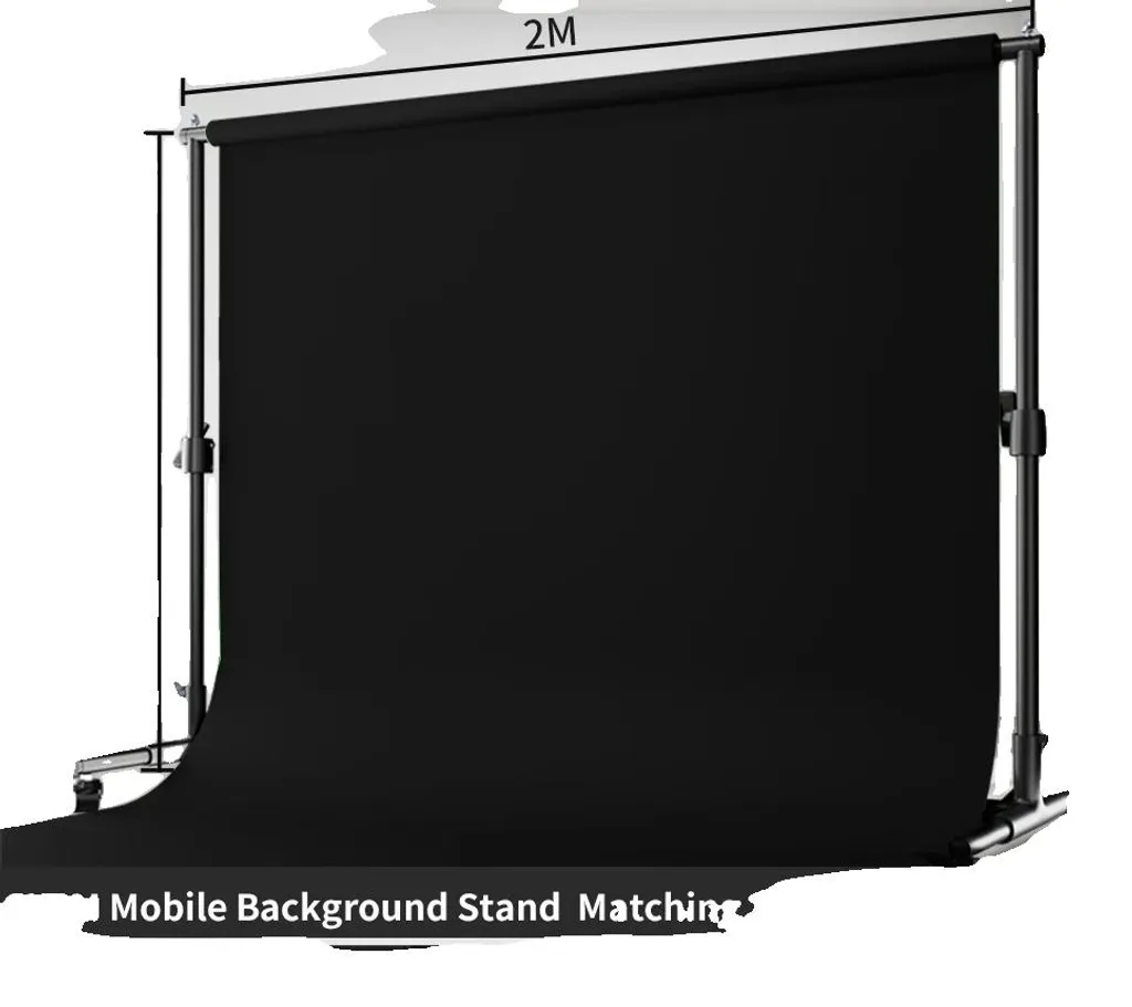 Studio photo portable : support de fond robuste 2x2m et fond noir uni