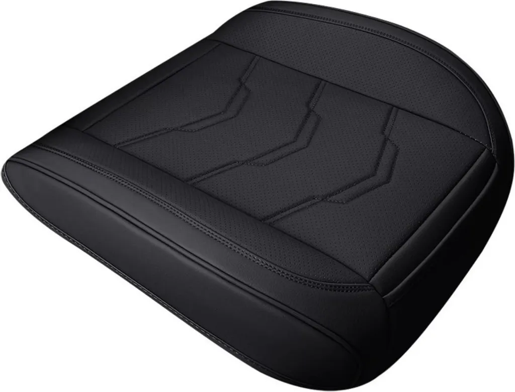 Coussin de Confort Auto pour Long Trajet en Cuir PU Noir - Assise Fraîche