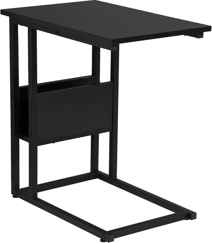 WOLTU Beistelltisch Kaffeetisch Laptoptisch, aus Spanplatte&Metall,55x36x59,5cm(BxTxH) : Schwarz Farbe: Schwarz