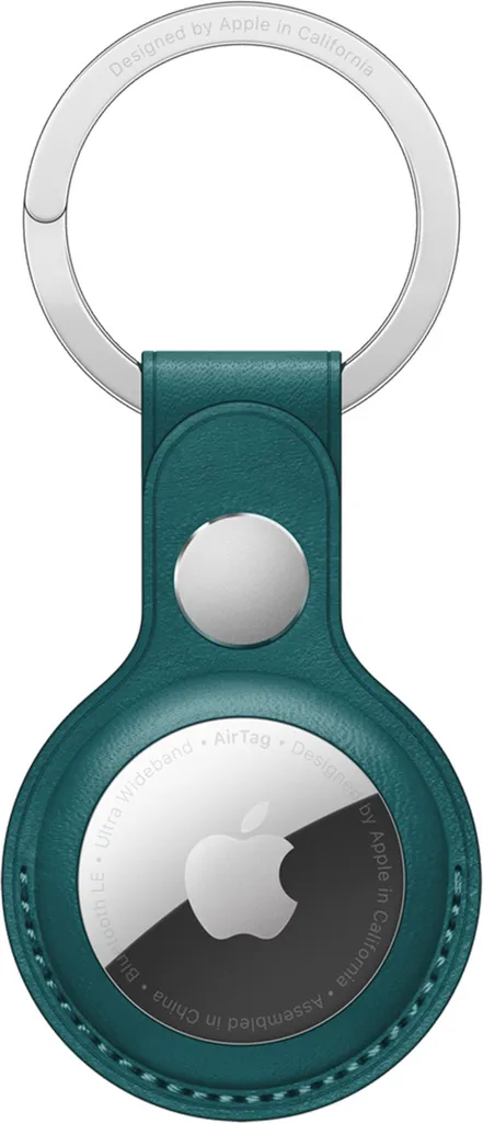 Portachiavi AirTag Pelle Originale Verde - Robusto e Sicuro