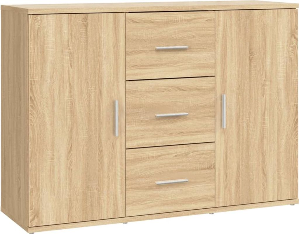 vidaXL Sideboard Sonoma-Eiche 91x29,5x65 cm Holzwerkstoff Produktbild 