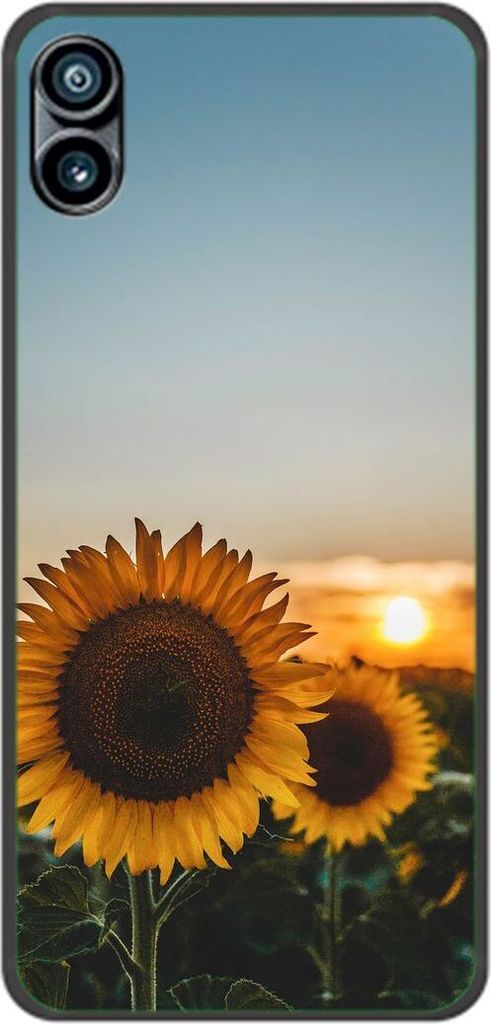 König Design Hülle kompatibel mit Nothing Phone 1 Kunststoff Soft Handyhülle - Handy Case Sonnenblumen