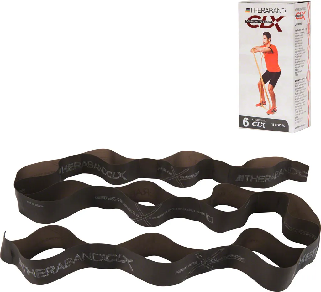 Bande Élastique Musculation Theraband CLX Noir 2m pour Renforcement Lourd