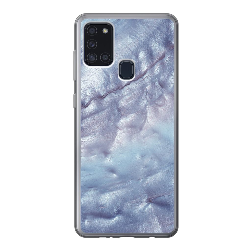 MuchoWow Handyhülle Schutzhülle Hülle für Samsung Galaxy A21s Mineralien und Gesteine - Naturstein - Perlmutt Silikon Softcase Handy Hülle -...