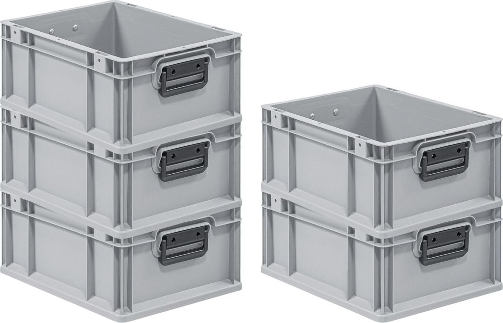 SparSet 5x Eurobox NextGen Portable Duo Germany | HxBxT 17x30x40cm | 16 Liter | Eurobehälter, Transportbox, Transportbehälter, Stapelbehälter