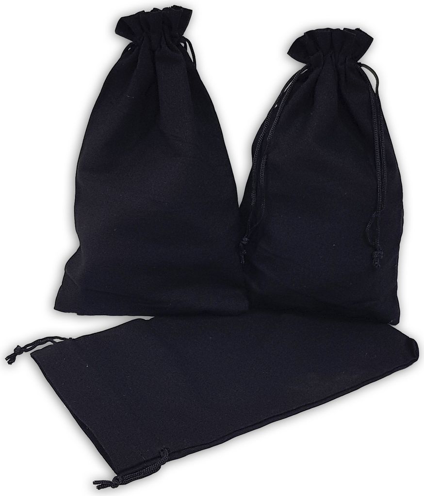 12 Geschenksäckchen schwarz 20 x 12 cm Baumwolle Adventskalender Säckchen Stoffbeutel zum Basteln und befüllen Gastgeschenk Hochzeit