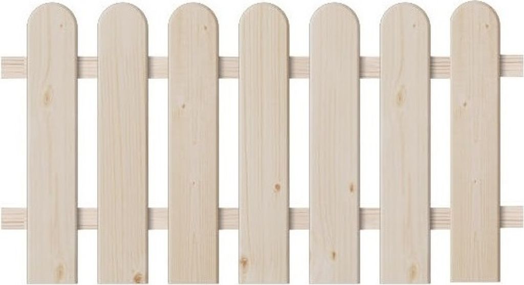 Woodino - Staketenzaun 100 x 50 cm Zaunlatte Gartenzaun aus Fichte, Holzzaun, Lattenzaun, Fichtenholz