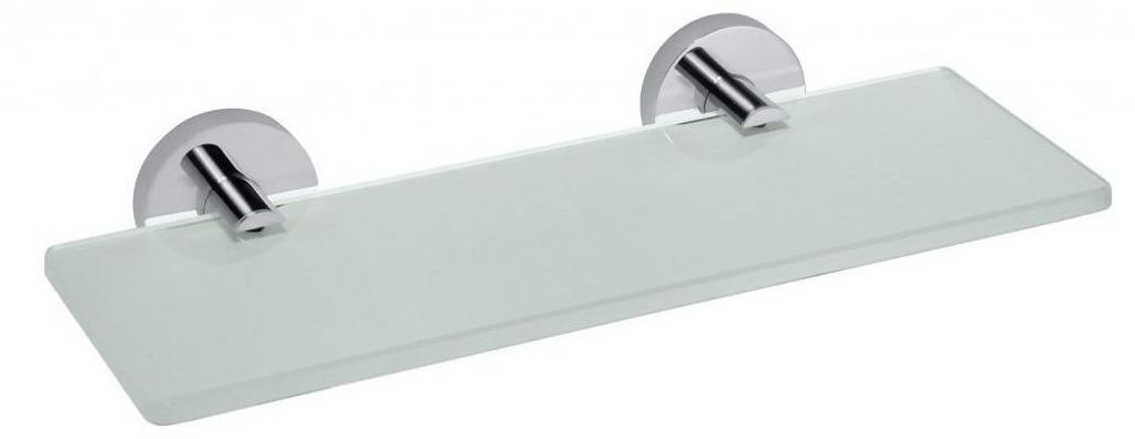 Sapho X-ROUND E Glasablage 300x130mm, Milchglas, Chrom