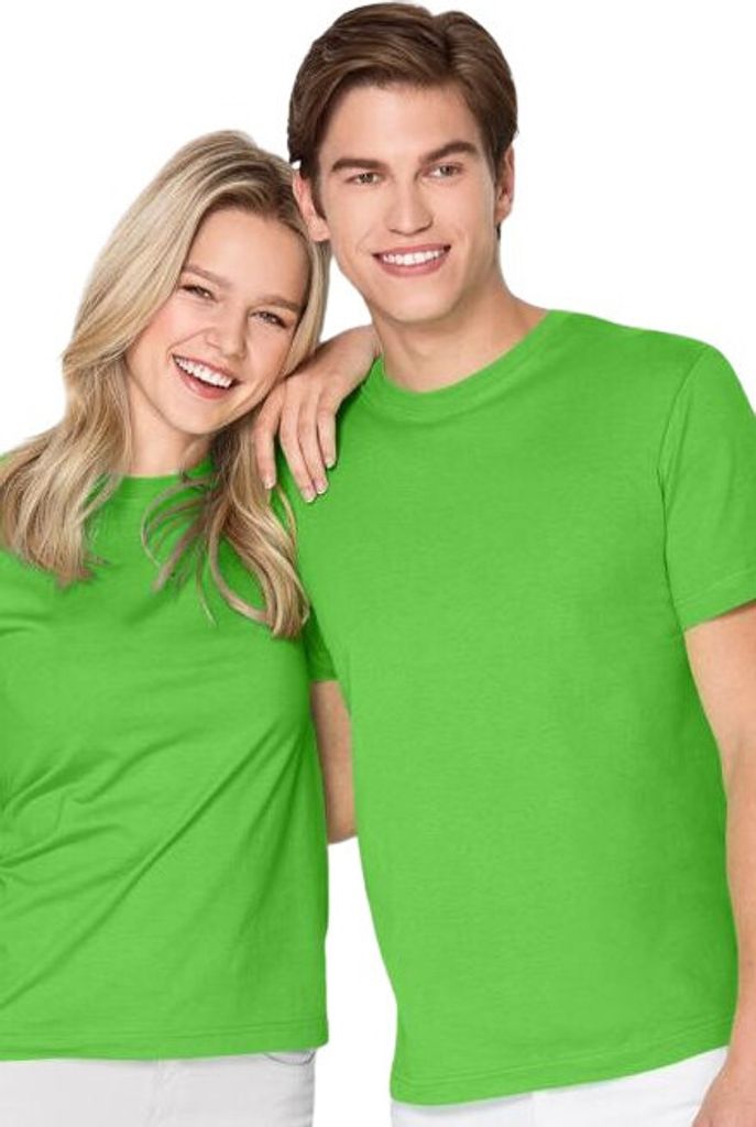 Atmungsaktives Uni-T-Shirt aus Baumwolle, 100% Baumwolle, unbedruckt, einfarbig, 135g/m2, Farbe Apfelgrün, Größe M