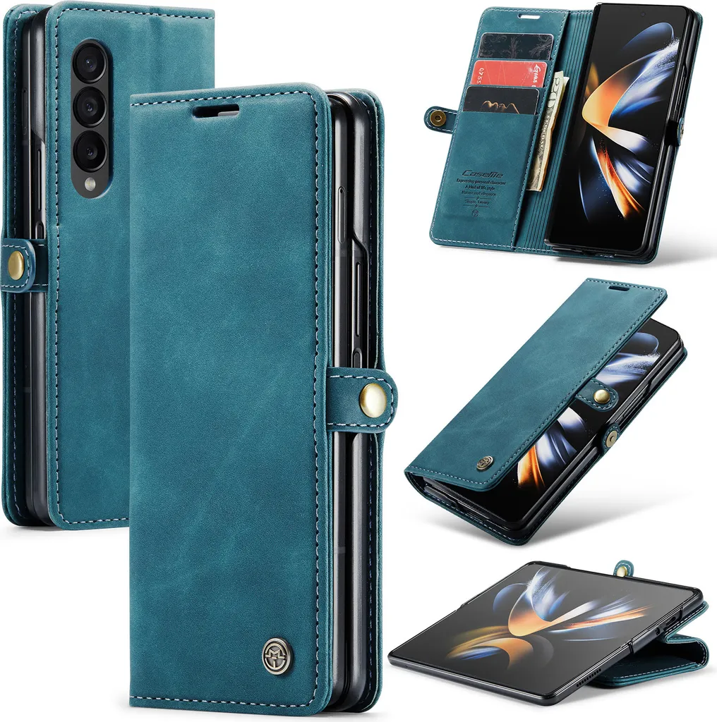 Cover Samsung Z Fold 4 Blu Professionale con Supporto Video