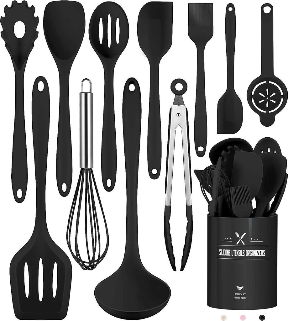 OKWISH Küchenhelfer-Set, 12-teilig, Silikon-Kochutensilien, Produktbild 