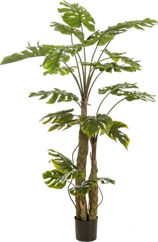 artplants.de Künstlicher Philodendron KORVEX, Luftwurzeln, 180cm - Kunstpflanze Monstera deliciosa