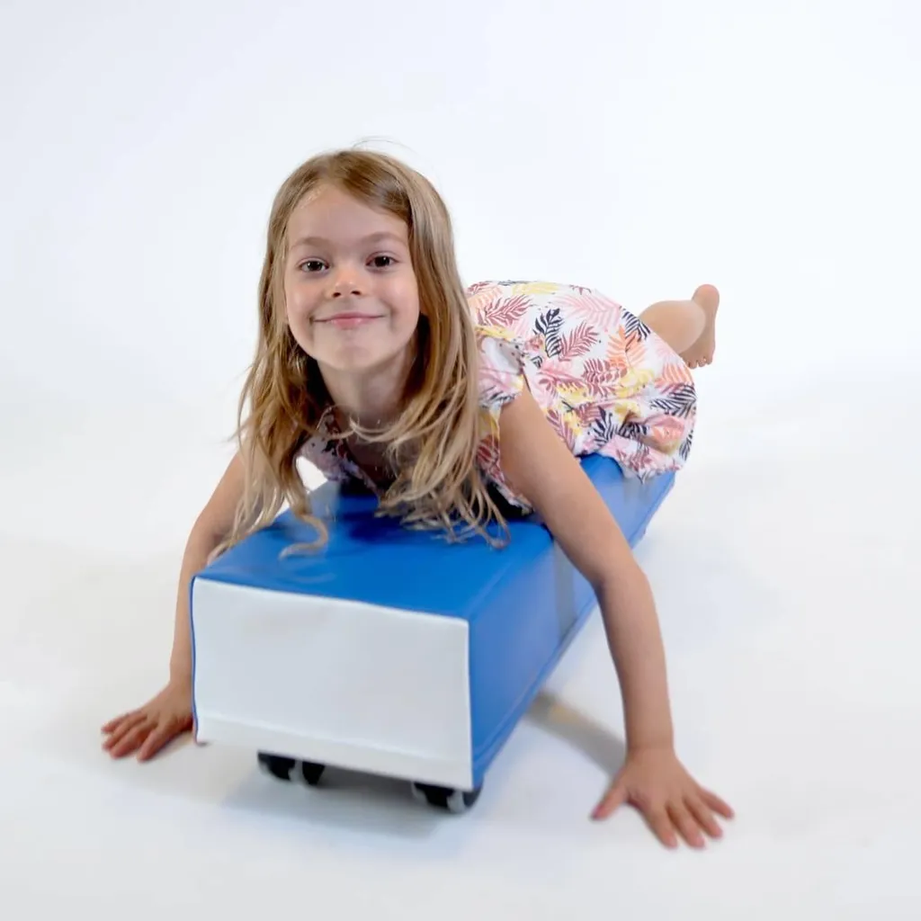 Rouler Soft Play Long Dady : Roues de toboggan Bleu pour module mousse
