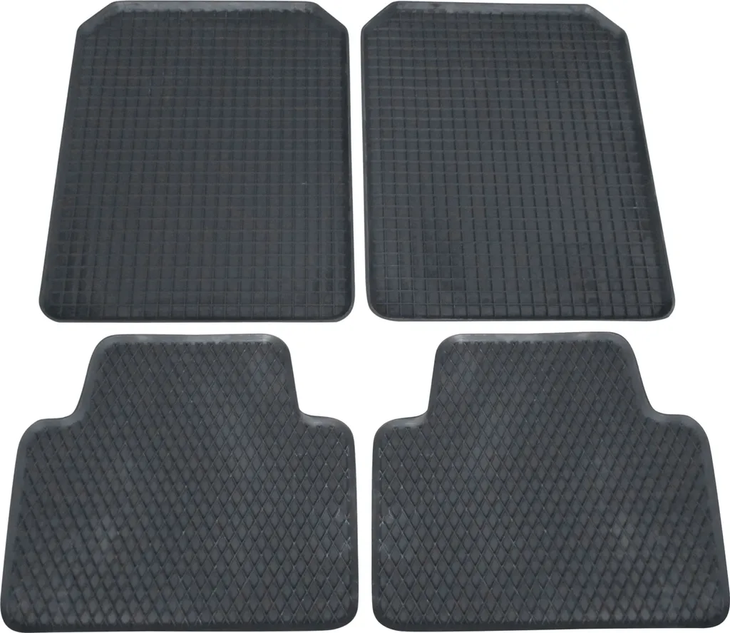 Tappetini in Gomma per Auto HIGH EDGE - Set 4 Pezzi Nero Professionale