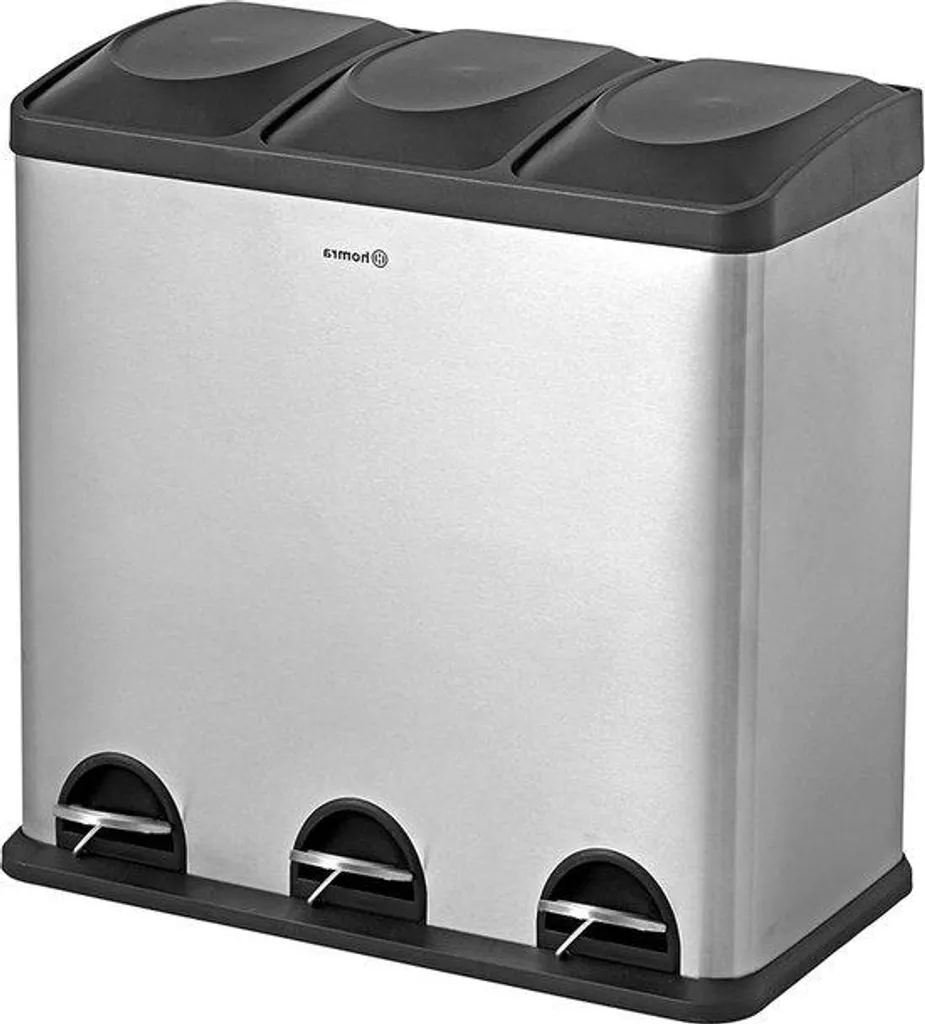 Poubelle de cuisine tri sélectif 3 bacs 60 litres inox - Collection Urban