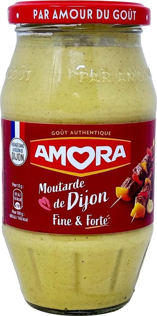 Amora Dijon Senf Fine et Forte 430g: Französischer Genuss mit kräftiger Würze