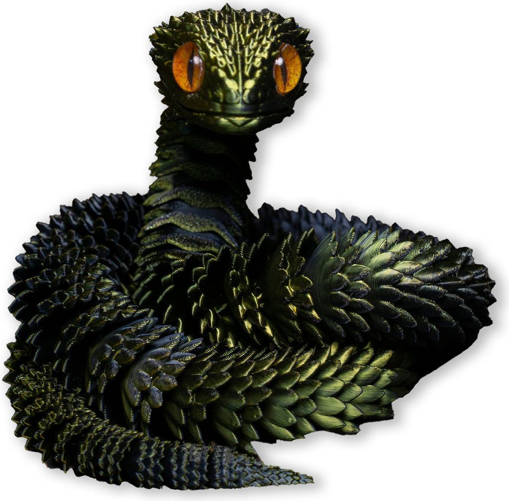 3D-gedruckte Schlangenfigur mit beweglichen Gelenken, Schlangenfigur, artikuliertes Tiermodell, Spielzeug, Heimbüro, Bücherregal, Schreibtisch-De...