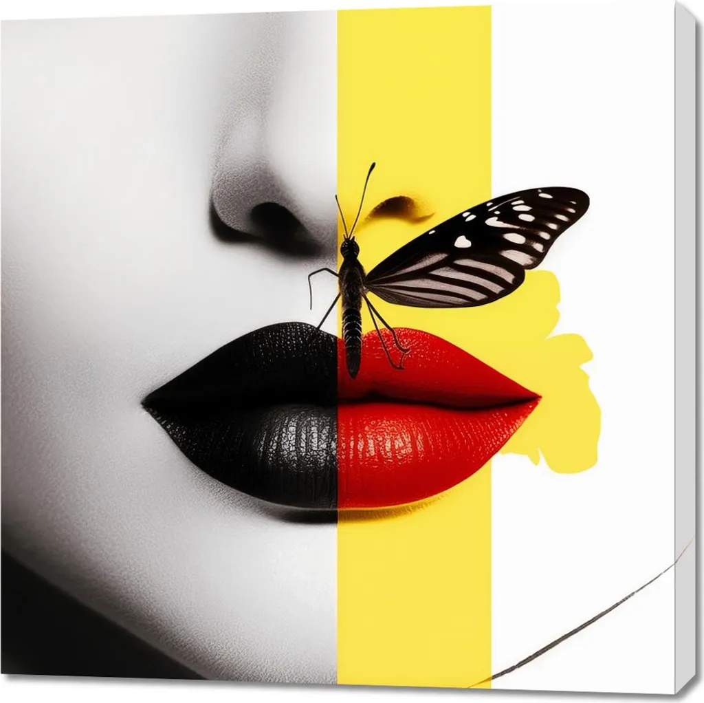 Tableau Image 90 x 90 cm Beauté Papillon - Décoration Murale Carrée