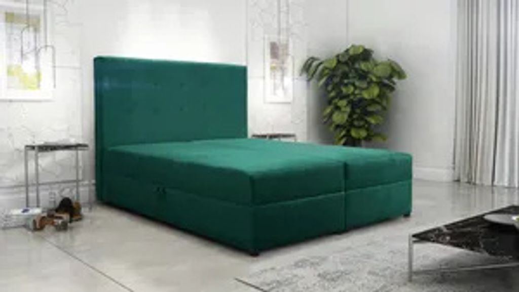 Zielone Wygodne Plamoodporne Łóżko Kontynentalne Dream Zdjęcie produktu 