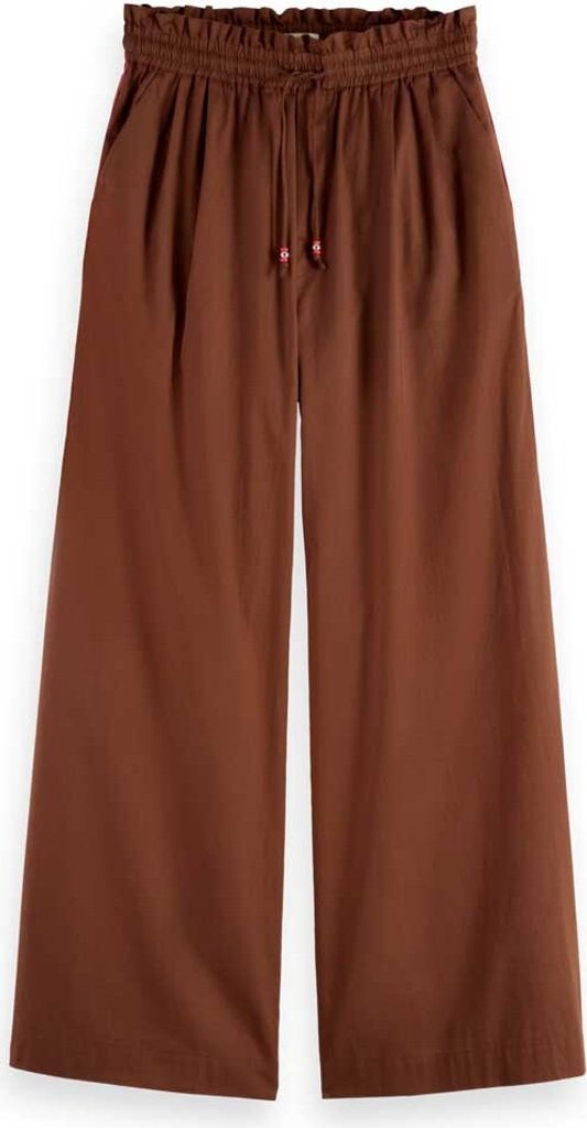 Scotch & Soda Voile Wide Leg Pull On Hochbundhosen Braun XS / 30 Frau Braun XS