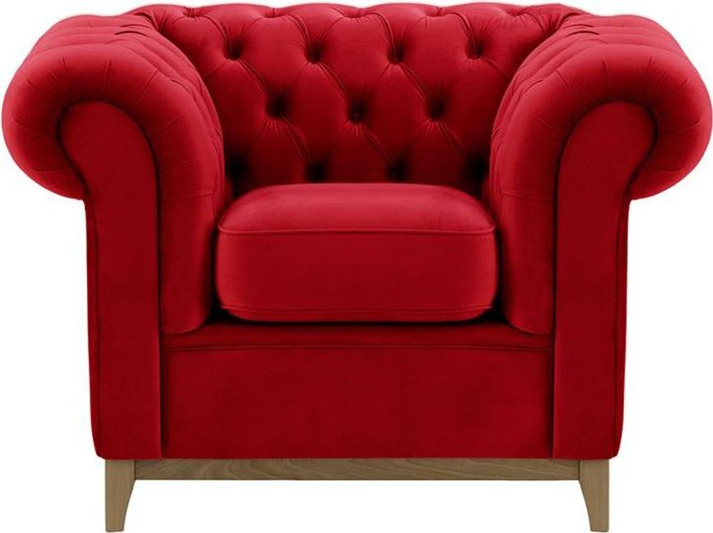Sessel Chesterfield Wood-Velluto 7-wax black