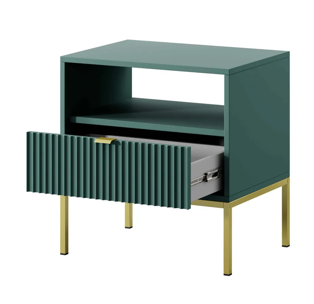 Comodino MISHEEL Blu-Verde Oro | Design Moderno per Camera da Letto - 4