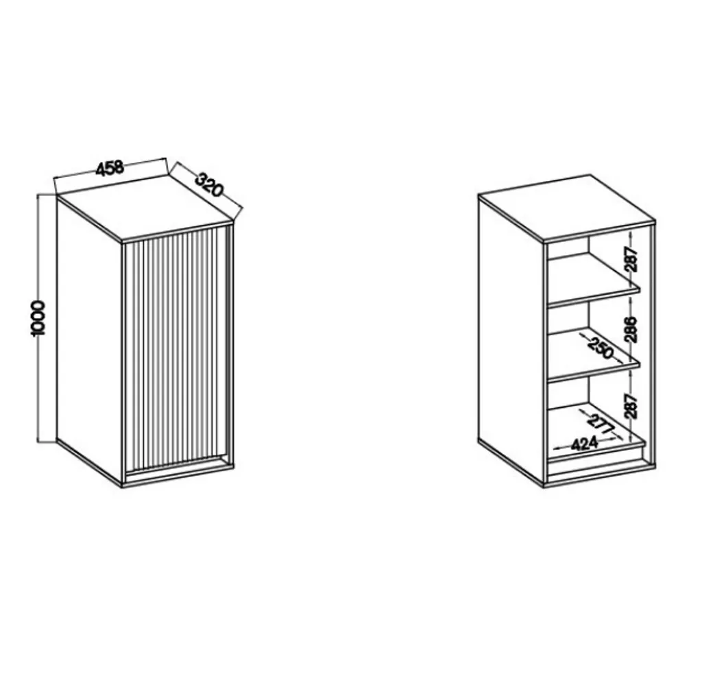 Armoire murale TIRIL design bicolore beige et noir - Rangement compact - 3