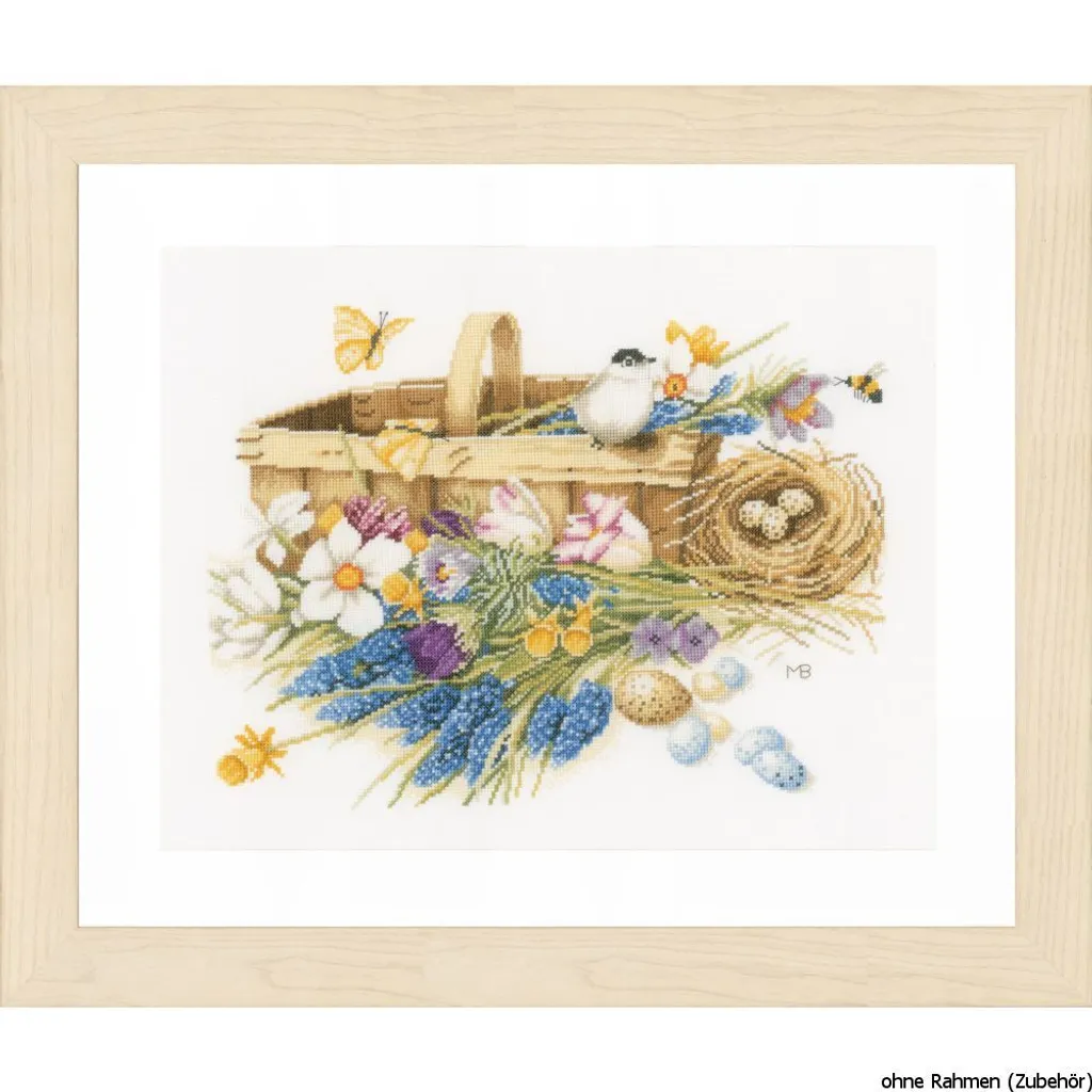 Kit point de croix Fleurs de printemps Aida Lanarte broderie de qualité