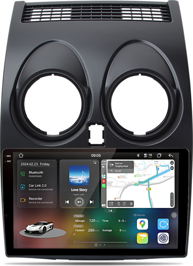 9.5'' Android13 8+256G carplay DAB autoradios GPS Navi Für Nissan Qashqai J10 2006-2013 SWC WIFI RDS DSP 8Kern 2000*1200P