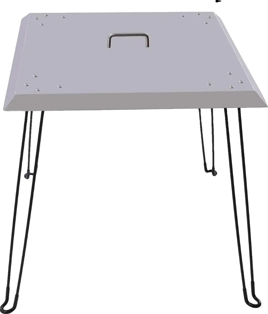 Pare-chaleur Gris Inox avec Supports Pliants pour Réchaud et Barbecue