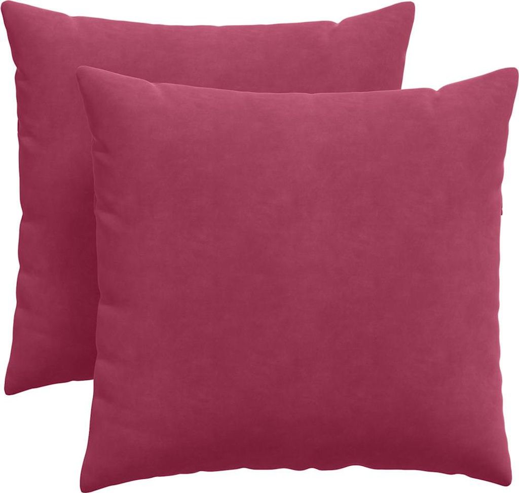 vidaXL Sofakissen 2 Stück Weinrot 45 x 45 cm Cordstoff