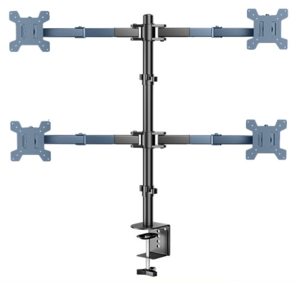 INF Quad Monitor Halterung Stahl 14 to 27 inch 360 Grad schwenkbar Büro