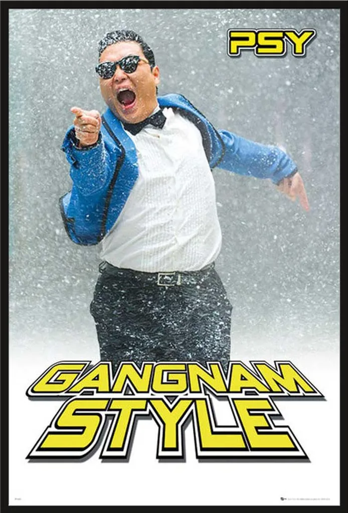 Cadre avec affiche Psy Gangnam Snow, poster mural format XXL noir
