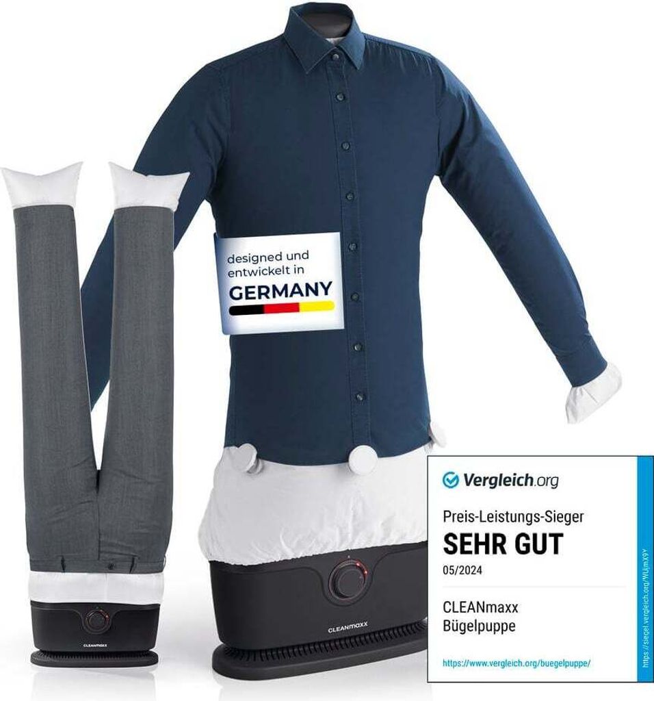 CLEANmaxx Bügler für Hemden, Blusen & Hosen - Schwarz Produktbild 