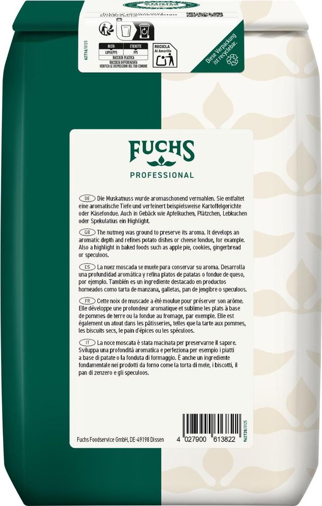 Fuchs Professional Muskatnuss gemahlen feurig süße Schärfe Produktbild 