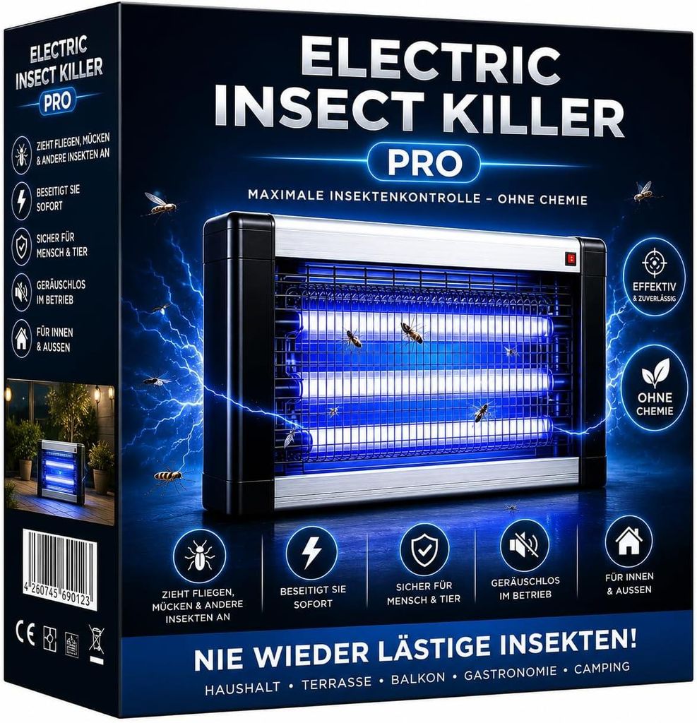 Elektrischer Insektenvernichter mit UV-Lampe – Fliegenfalle Produktbild 
