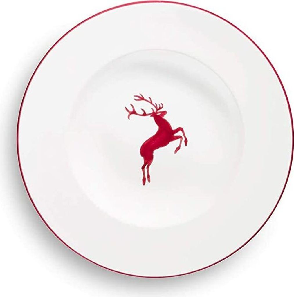 Gmundner Keramik Bordeauxrot Hirsch Pastateller Gourmet 29cm