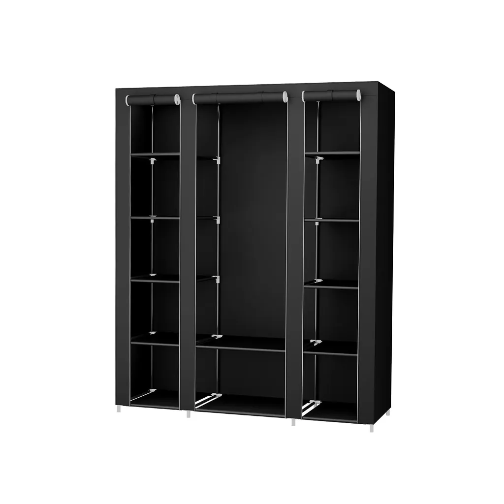 Armadio Daniela In And Outdoor: Guardaroba Pieghevole Nero 175x150x45cm