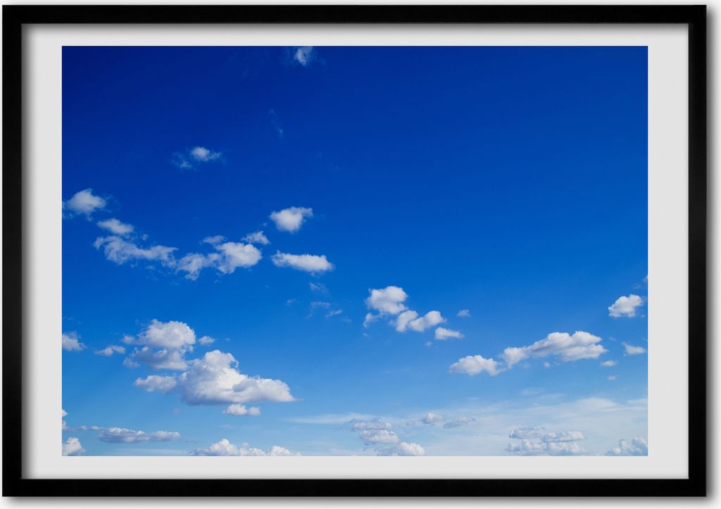 Bild - Bilder - Bilderrahmen - 70 cm x 50 cm - MDF-Rahmen, Wandkunst Wolken im Himmel