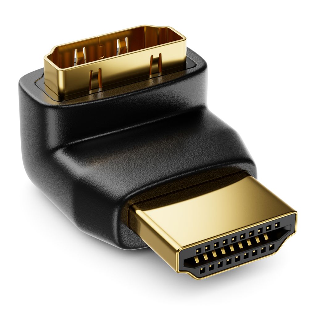HDMI Adapter Winkeladapter HDMI Winkel 90 Grad 1080p Full HD 3D vergoldet 