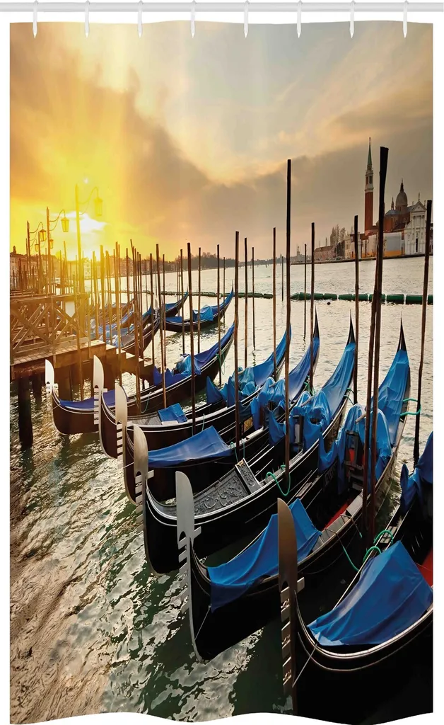 Offerta Tenda Doccia 120x180 Venezia ABAKUHAUS - Tessuto Ganci Oro