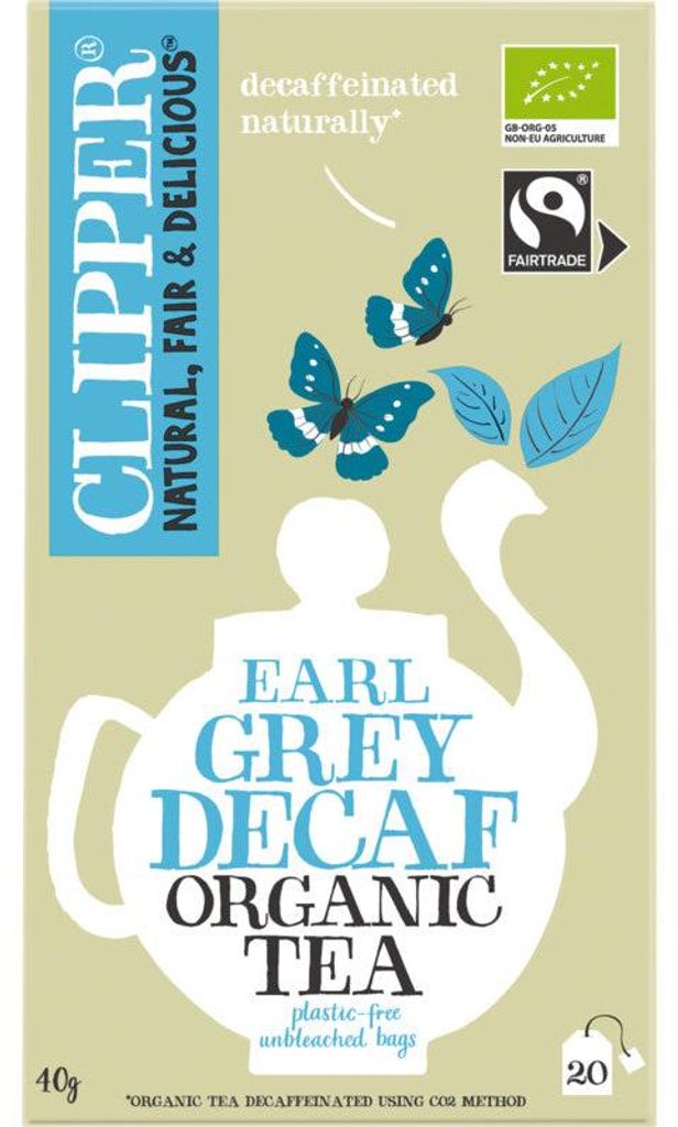Clipper Earl Grey Decaffeinated Tea 40g – Tè nero Immagine del prodotto 
