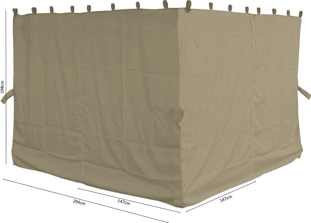 4 Seitenteile für Flachdachpergola Firenze Sand
