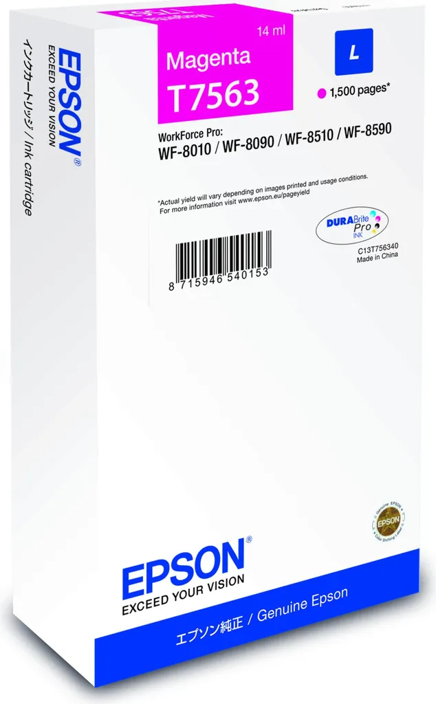 Epson T7563 Magenta : Évitez les Fuites avec cette Cartouche Taille L 14 ml